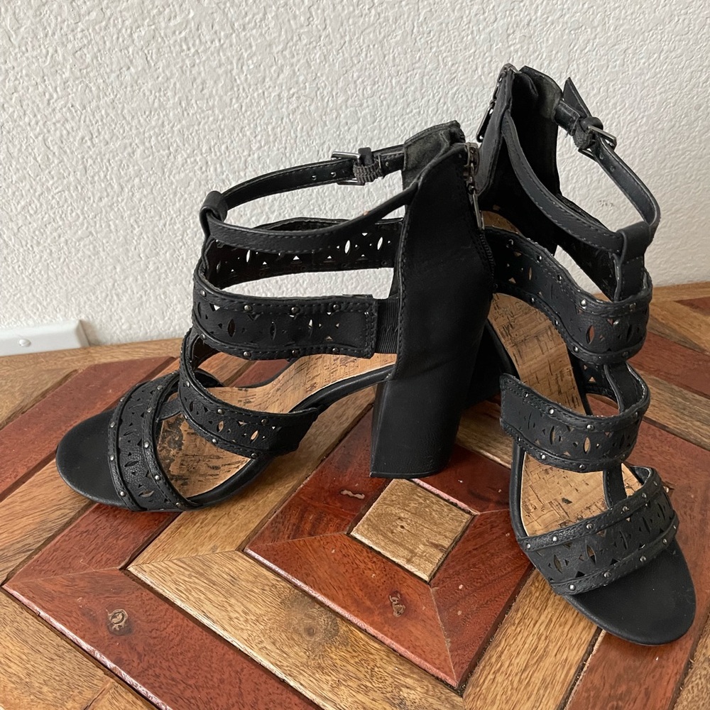 Black Strappy Sandal Heels